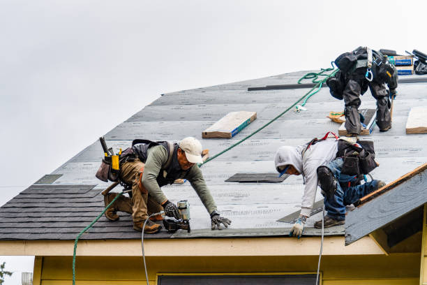 Professional Gutter Installation technician working in Eliot, ME